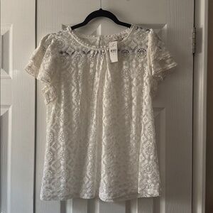 NWT LOFT Ivory Lace Blouse